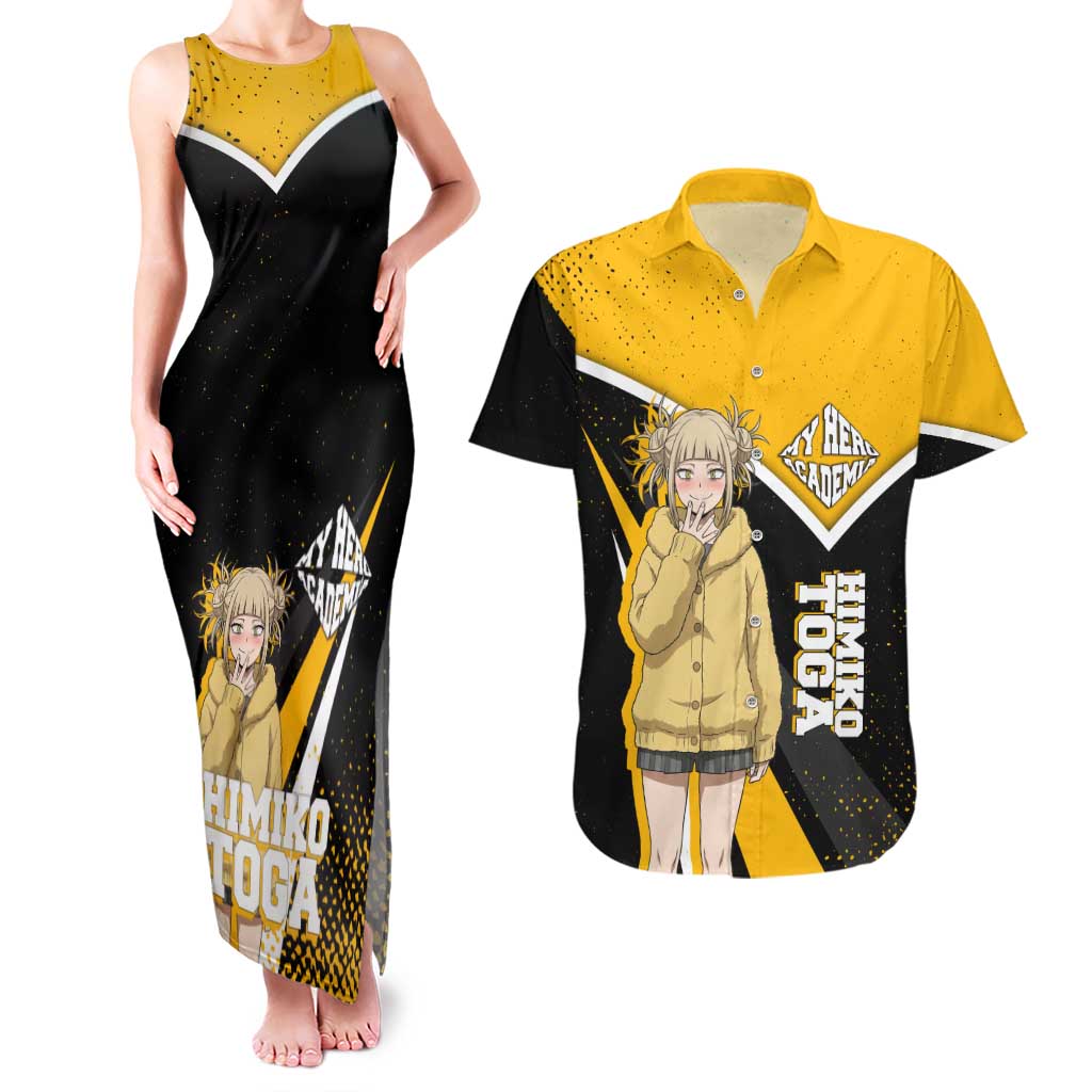 Himiko Toga My Hero Academia Couples Matching Tank Maxi Dress and Hawaiian Shirt Anime Grunge Splatter Graphic Style
