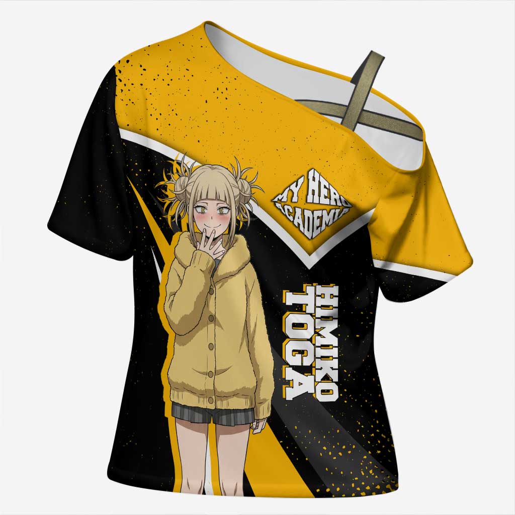 Himiko Toga My Hero Academia Cross Shoulder Shirt Anime Grunge Splatter Graphic Style