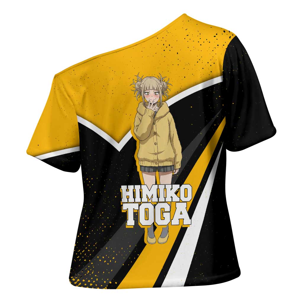 Himiko Toga My Hero Academia Cross Shoulder Shirt Anime Grunge Splatter Graphic Style