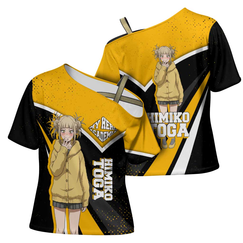 Himiko Toga My Hero Academia Cross Shoulder Shirt Anime Grunge Splatter Graphic Style