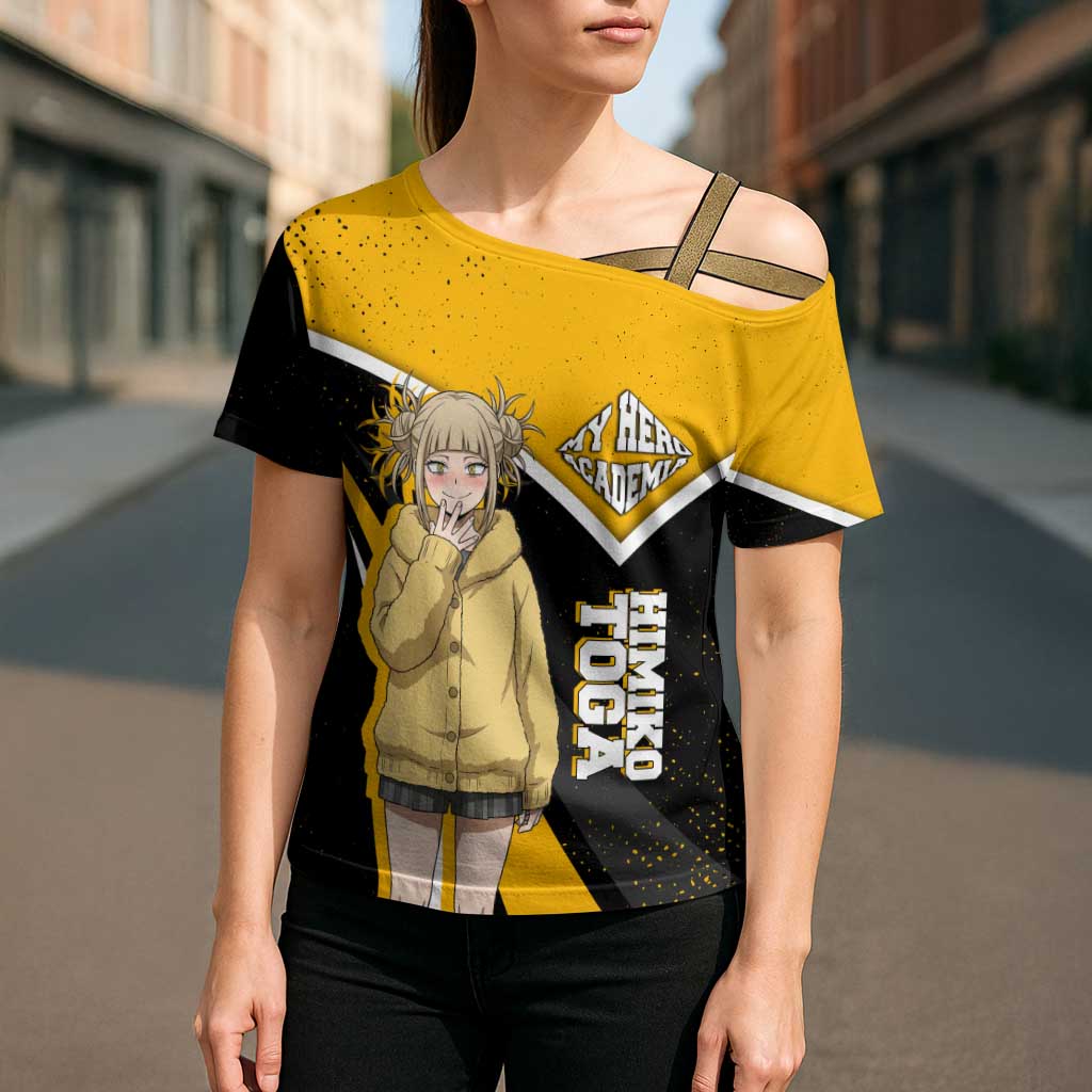Himiko Toga My Hero Academia Cross Shoulder Shirt Anime Grunge Splatter Graphic Style