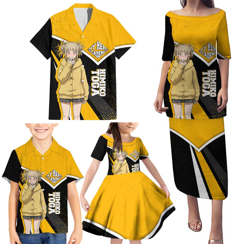 Himiko Toga My Hero Academia Family Matching Puletasi and Hawaiian Shirt Anime Grunge Splatter Graphic Style