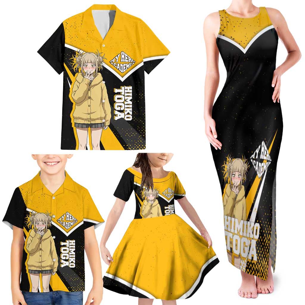 Himiko Toga My Hero Academia Family Matching Tank Maxi Dress and Hawaiian Shirt Anime Grunge Splatter Graphic Style