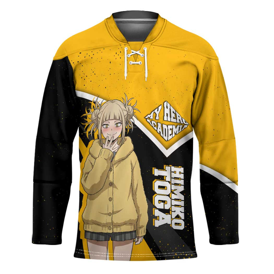 Himiko Toga My Hero Academia Hockey Jersey Anime Grunge Splatter Graphic Style