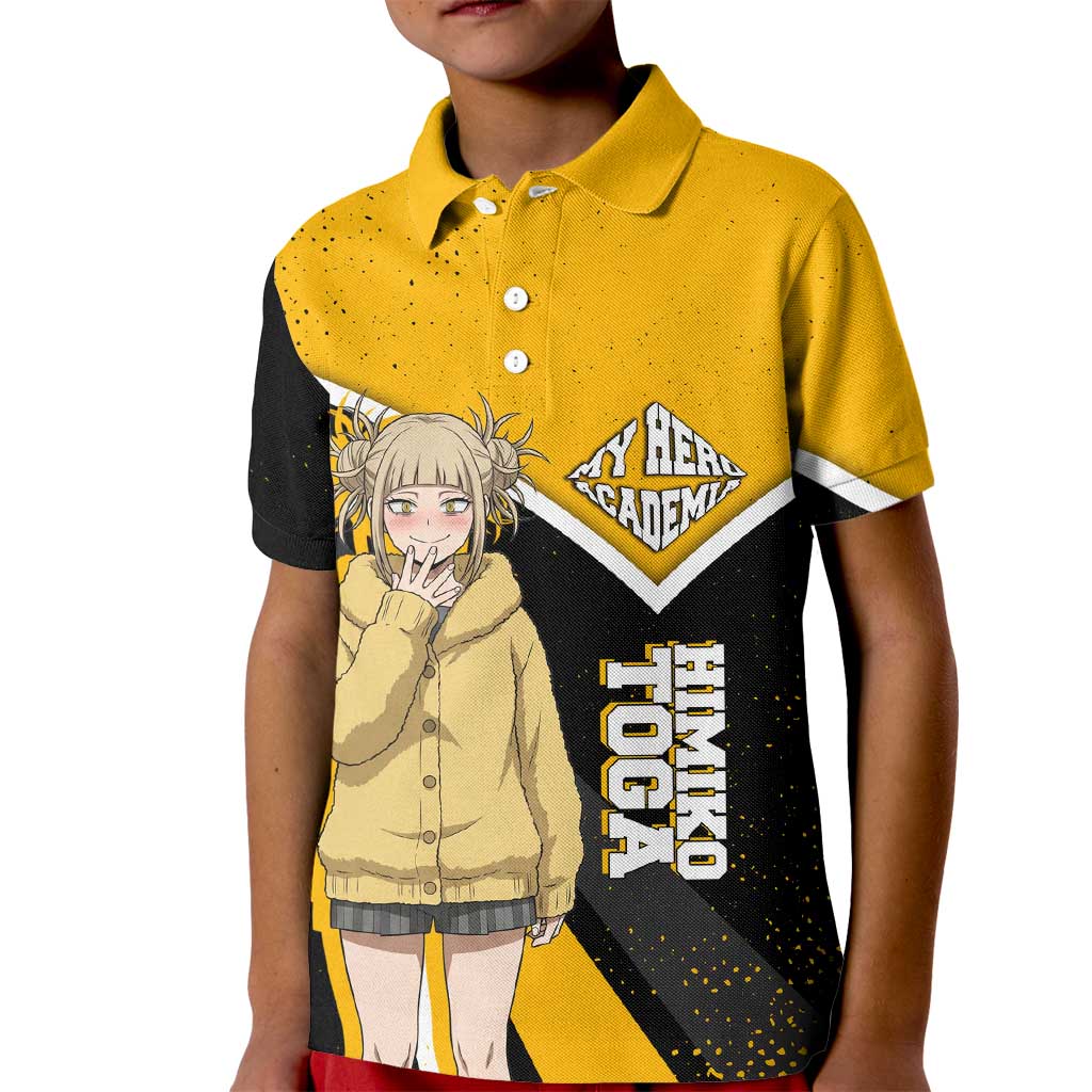 Himiko Toga My Hero Academia Kid Polo Shirt Anime Grunge Splatter Graphic Style