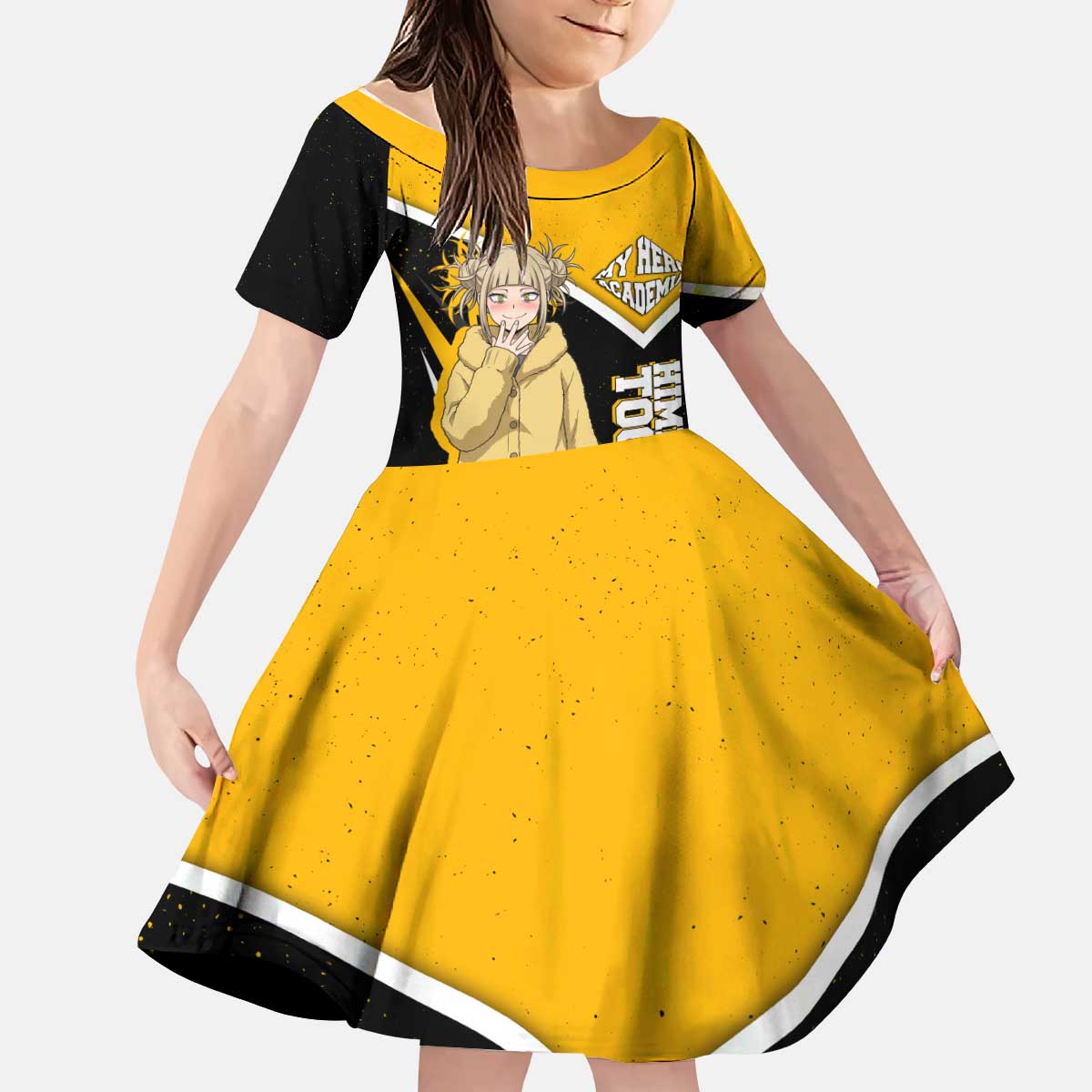 Himiko Toga My Hero Academia Kid Short Sleeve Dress Anime Grunge Splatter Graphic Style