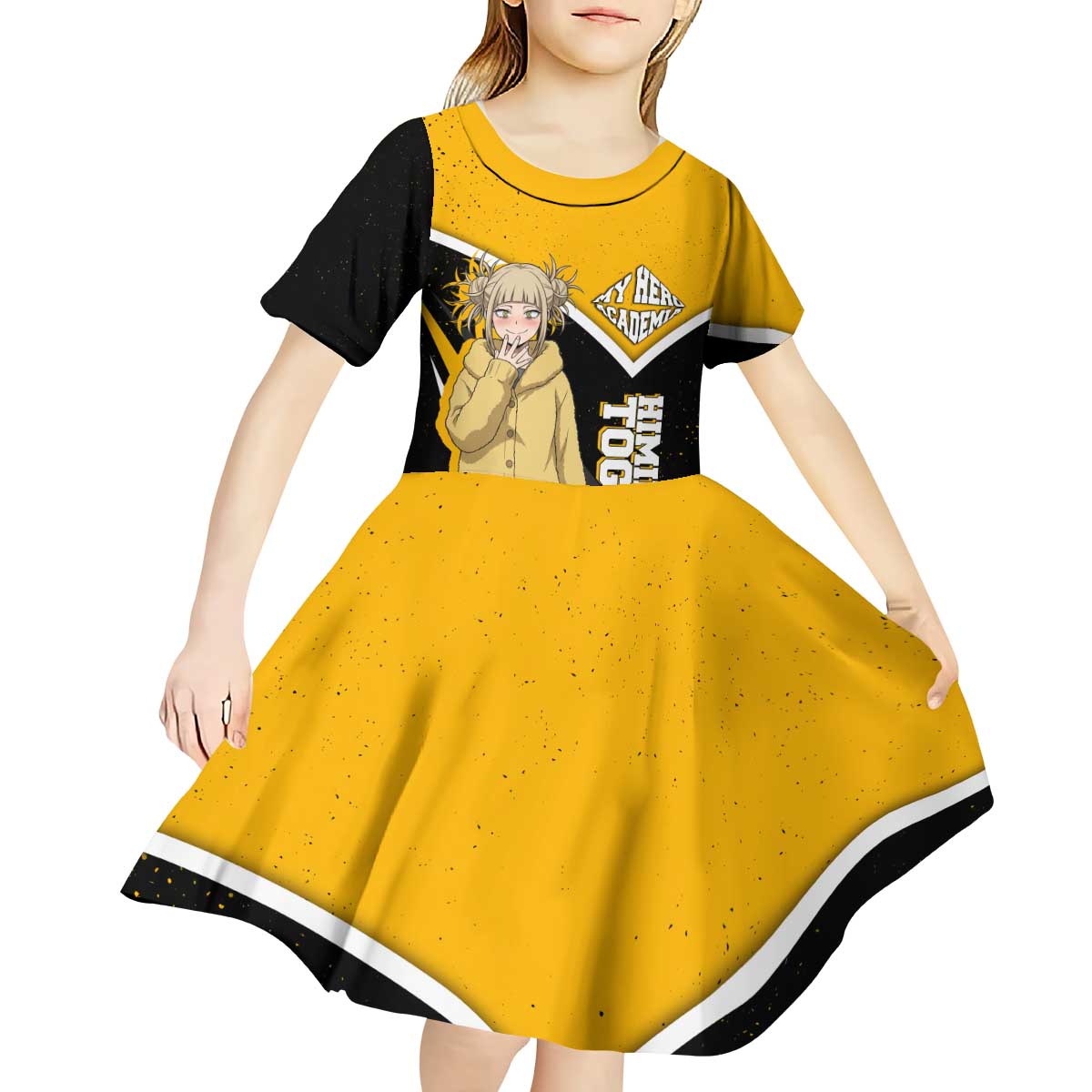 Himiko Toga My Hero Academia Kid Short Sleeve Dress Anime Grunge Splatter Graphic Style