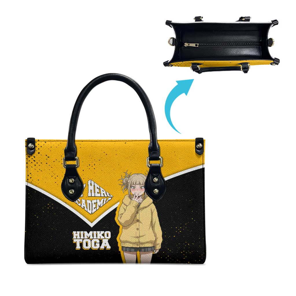 Himiko Toga My Hero Academia Leather Bag Anime Grunge Splatter Graphic Style