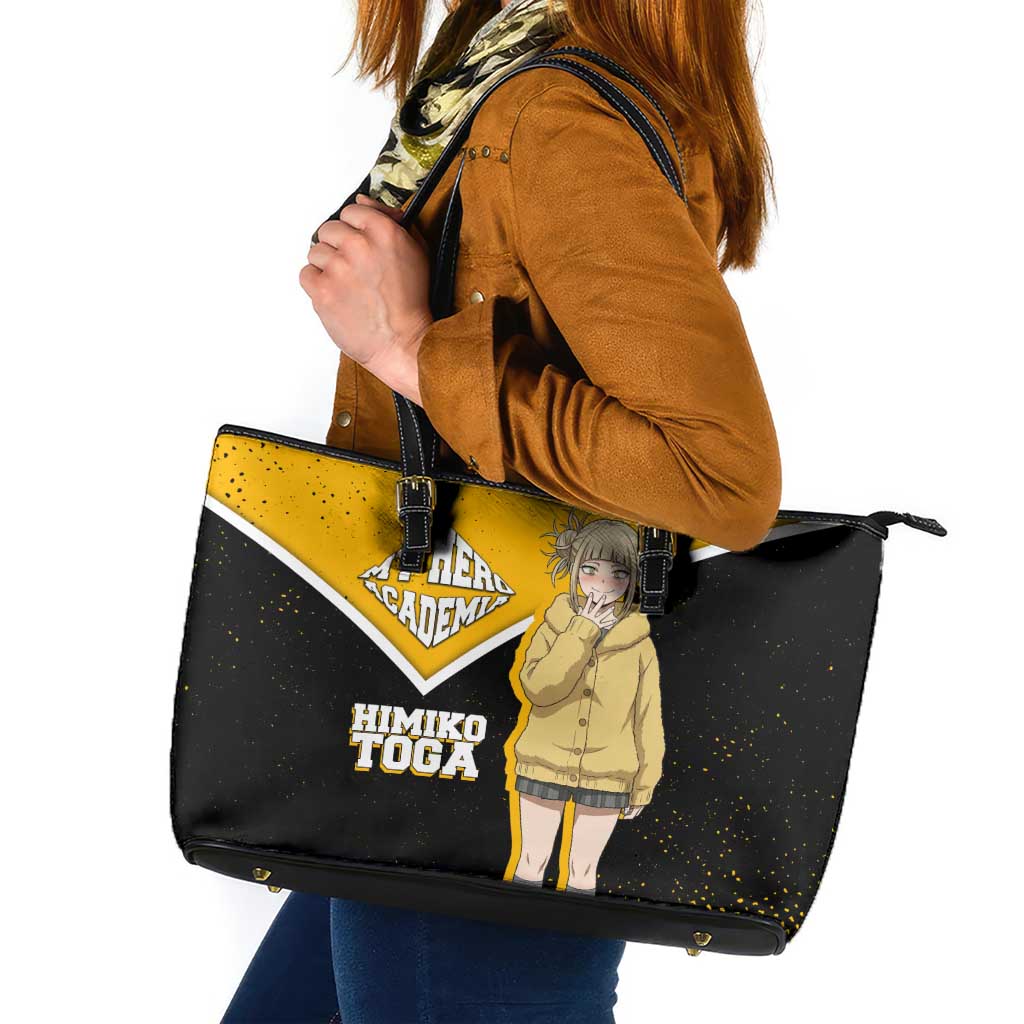 Himiko Toga My Hero Academia Leather Tote Bag Anime Grunge Splatter Graphic Style