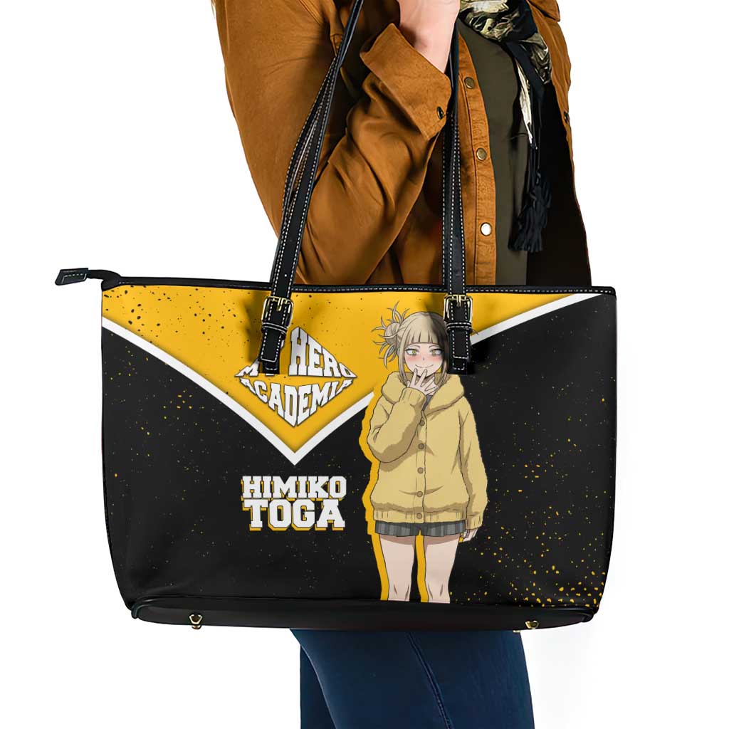 Himiko Toga My Hero Academia Leather Tote Bag Anime Grunge Splatter Graphic Style