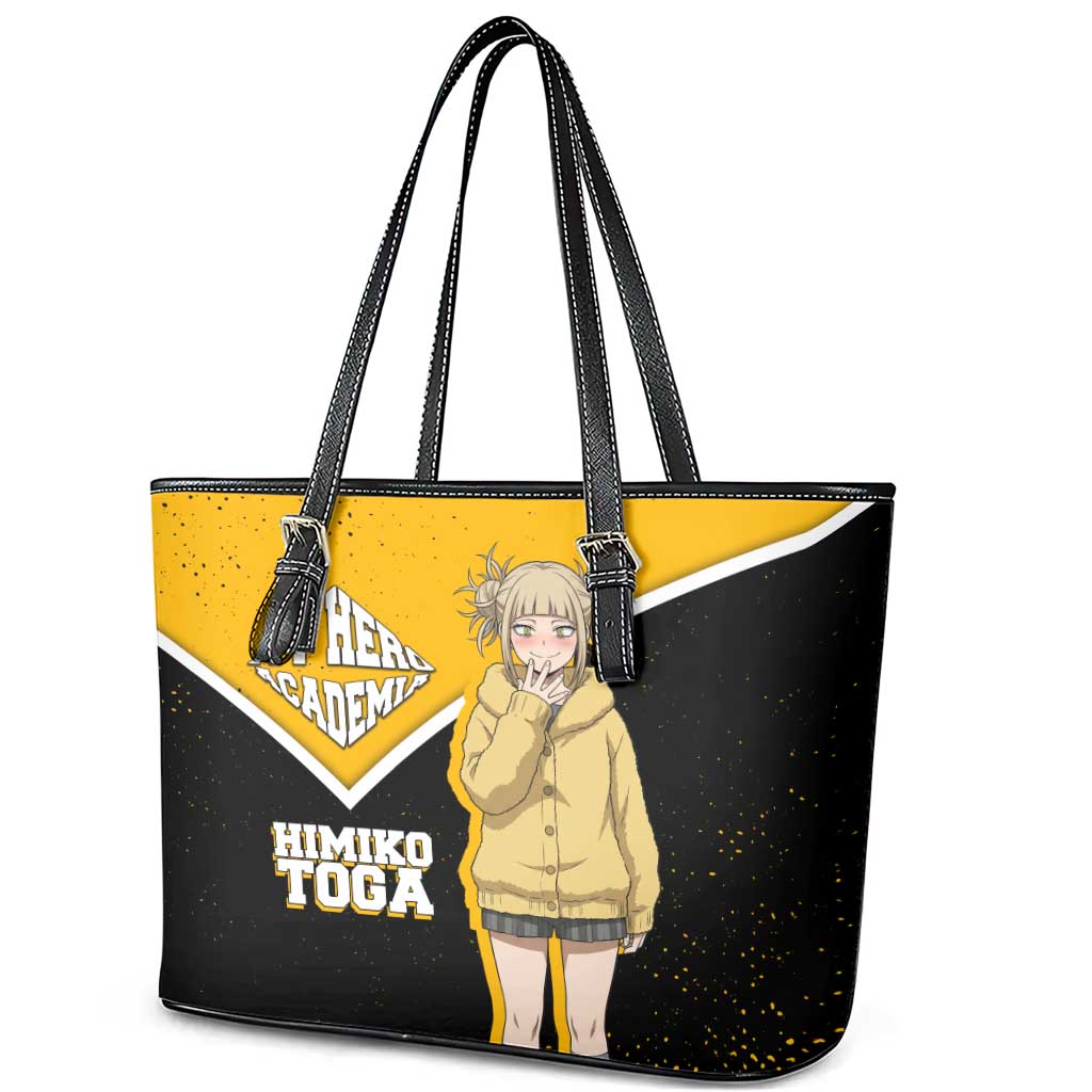 Himiko Toga My Hero Academia Leather Tote Bag Anime Grunge Splatter Graphic Style