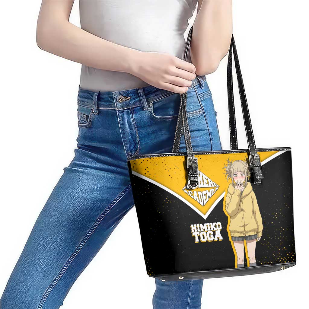 Himiko Toga My Hero Academia Leather Tote Bag Anime Grunge Splatter Graphic Style