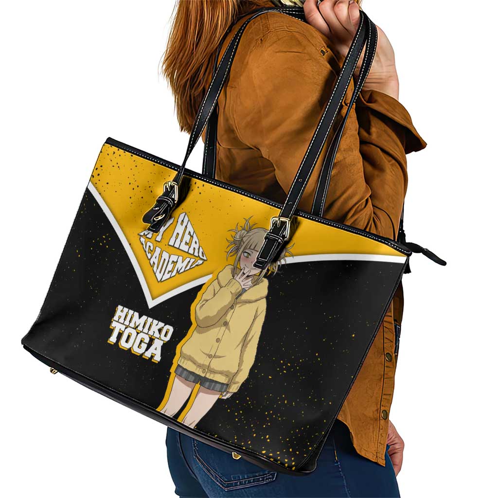 Himiko Toga My Hero Academia Leather Tote Bag Anime Grunge Splatter Graphic Style