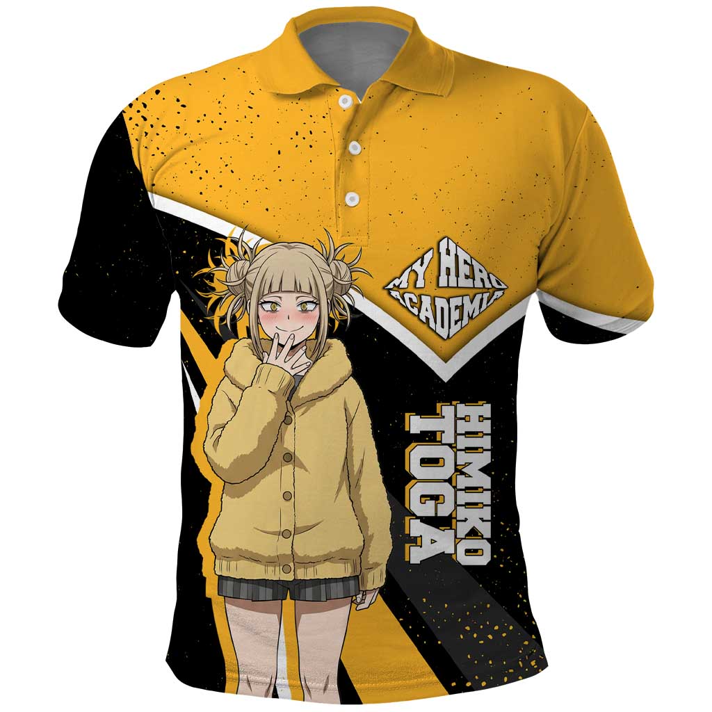 Himiko Toga My Hero Academia Polo Shirt Anime Grunge Splatter Graphic Style