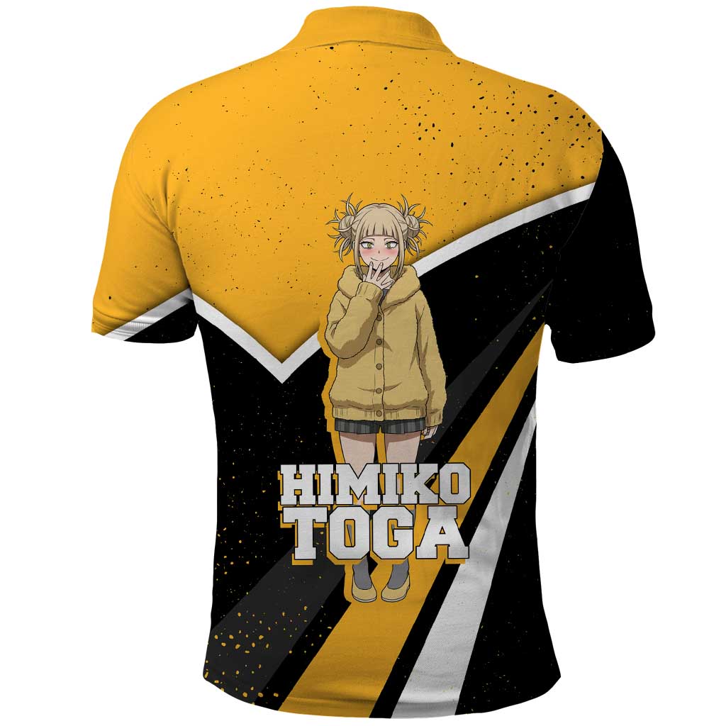 Himiko Toga My Hero Academia Polo Shirt Anime Grunge Splatter Graphic Style