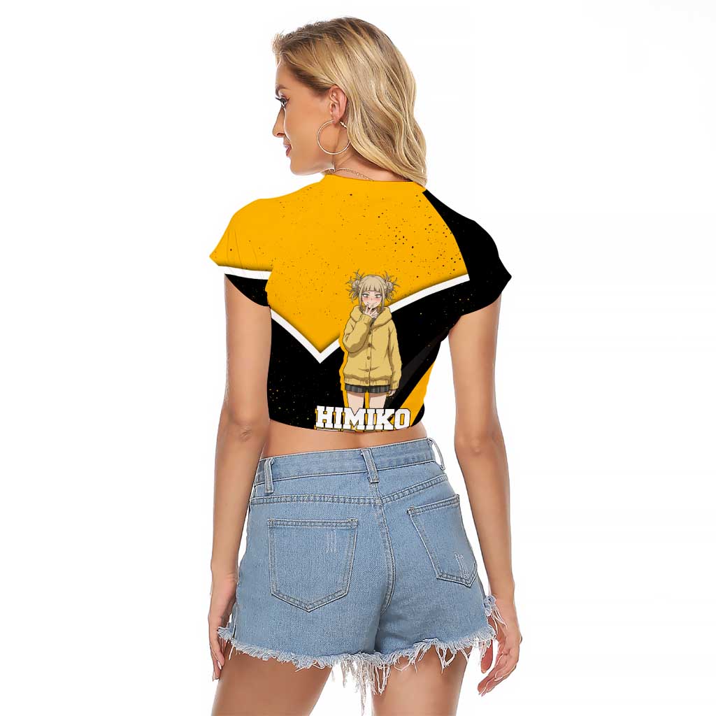 Himiko Toga My Hero Academia Raglan Cropped T Shirt Anime Grunge Splatter Graphic Style