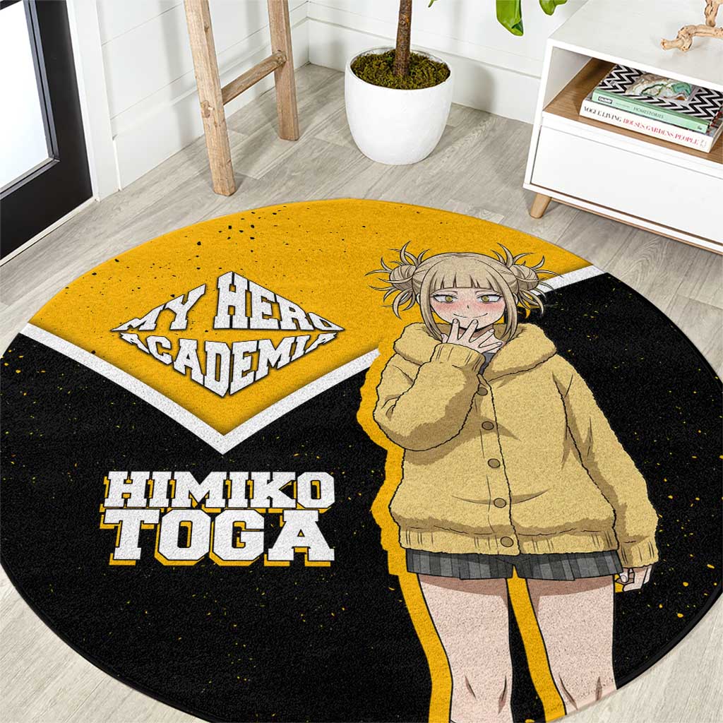 Himiko Toga My Hero Academia Round Carpet Anime Grunge Splatter Graphic Style