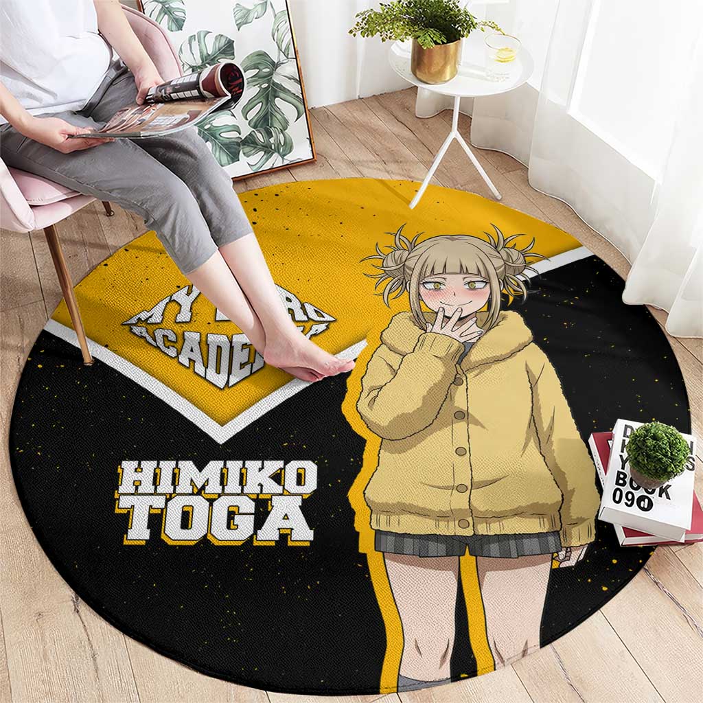 Himiko Toga My Hero Academia Round Carpet Anime Grunge Splatter Graphic Style