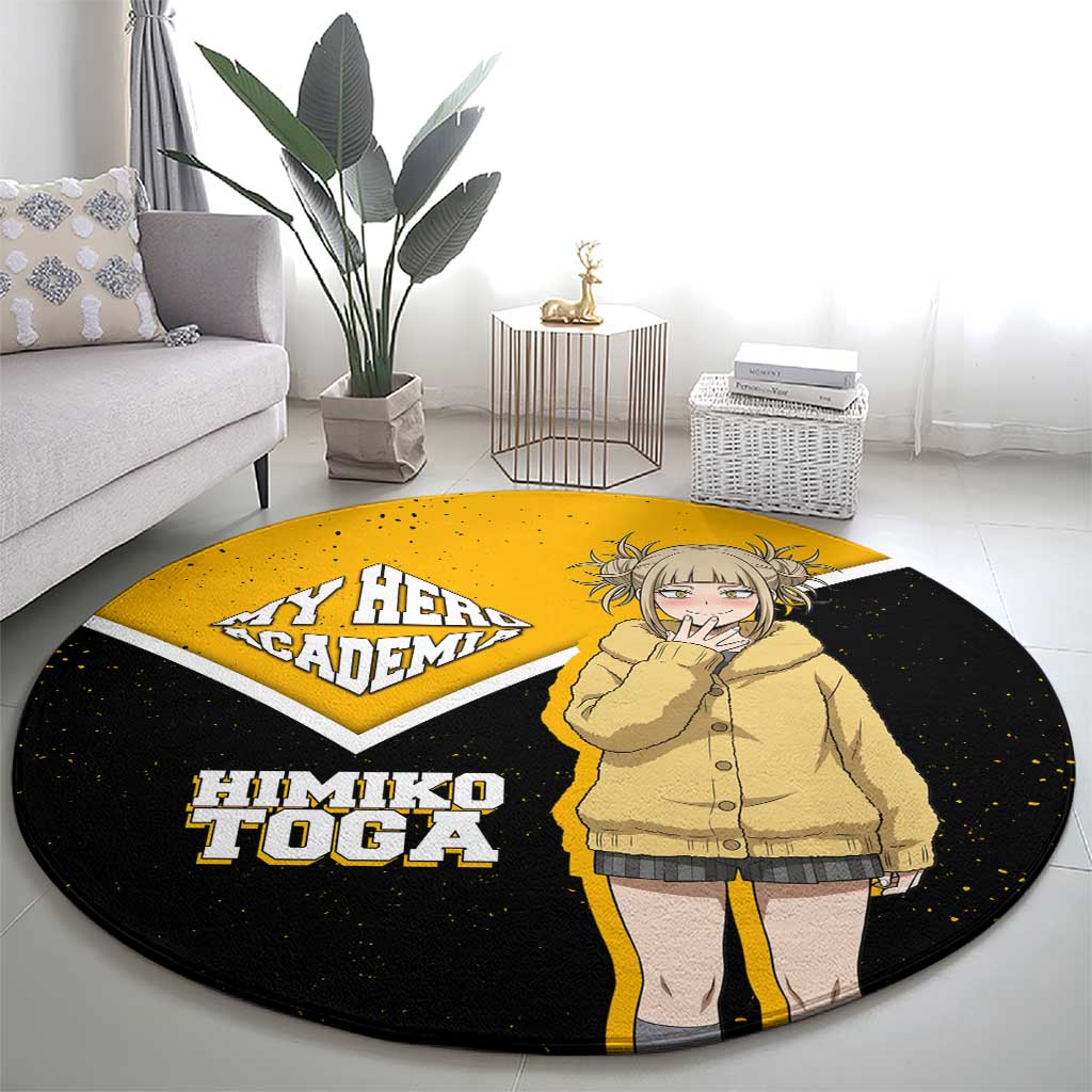 Himiko Toga My Hero Academia Round Carpet Anime Grunge Splatter Graphic Style