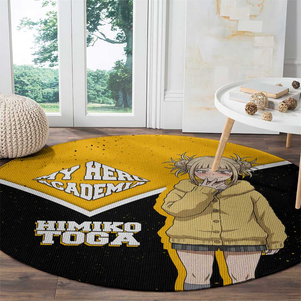 Himiko Toga My Hero Academia Round Carpet Anime Grunge Splatter Graphic Style