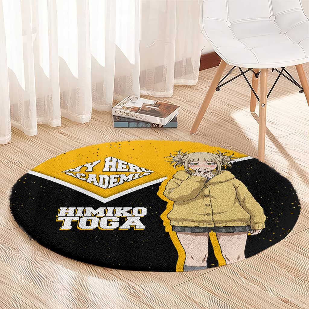 Himiko Toga My Hero Academia Round Carpet Anime Grunge Splatter Graphic Style