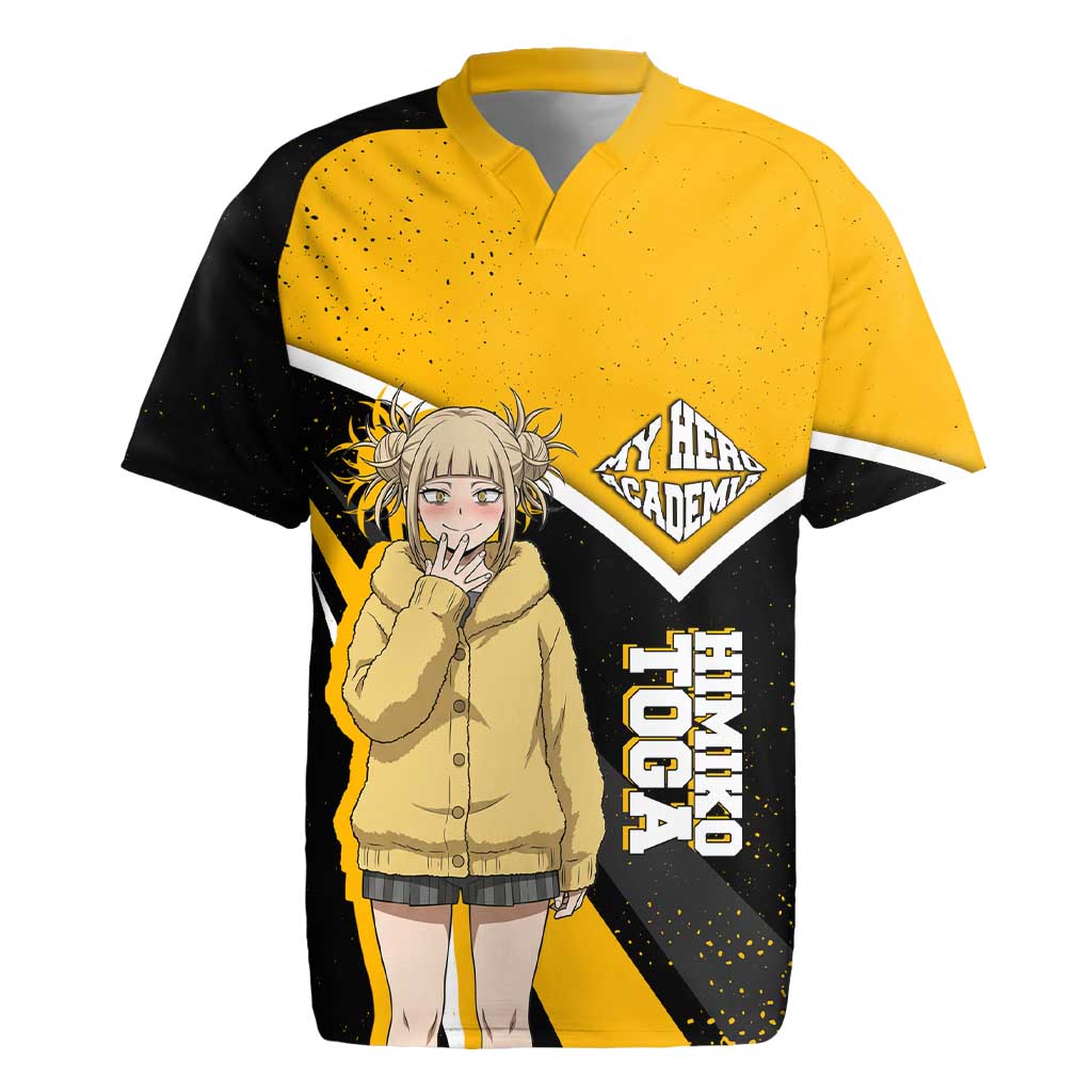 Himiko Toga My Hero Academia Rugby Jersey Anime Grunge Splatter Graphic Style