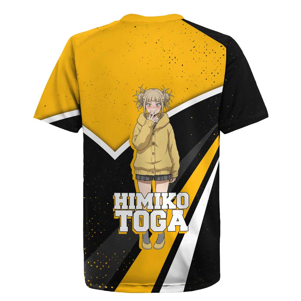 Himiko Toga My Hero Academia Rugby Jersey Anime Grunge Splatter Graphic Style