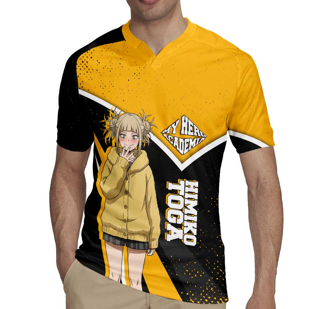 Himiko Toga My Hero Academia Rugby Jersey Anime Grunge Splatter Graphic Style