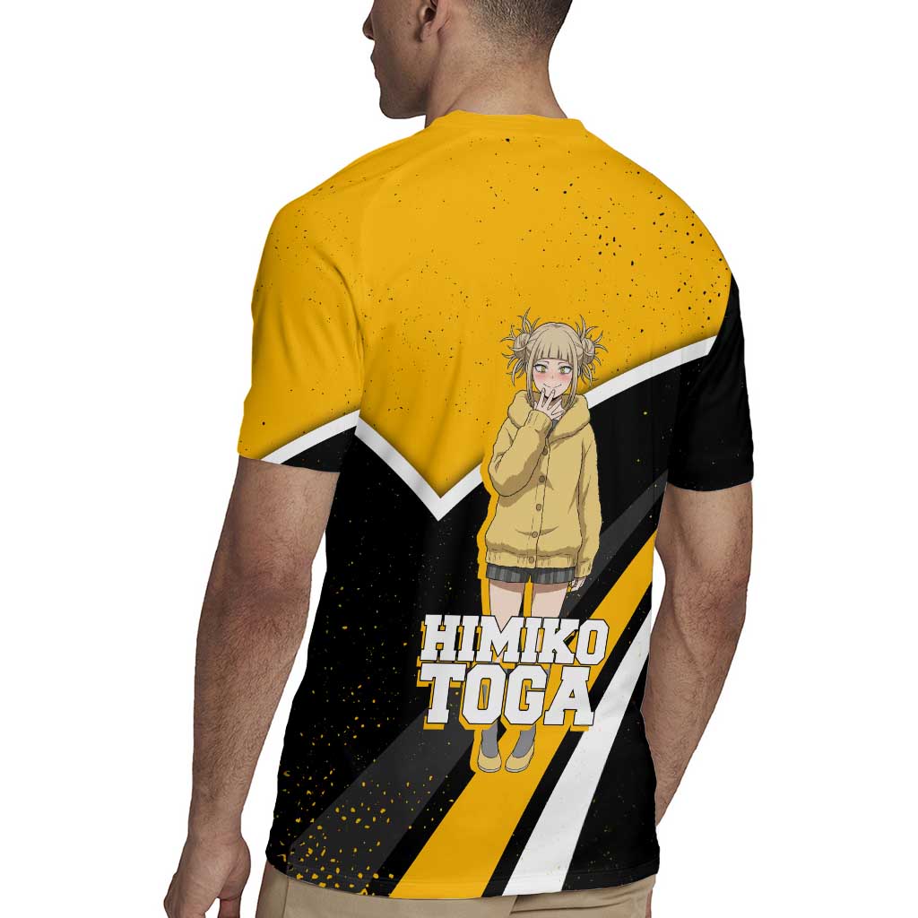 Himiko Toga My Hero Academia Rugby Jersey Anime Grunge Splatter Graphic Style