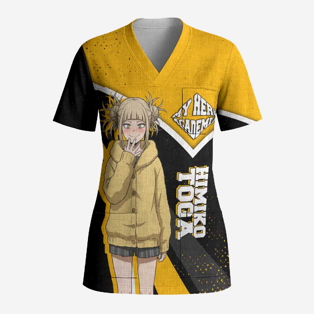 Himiko Toga My Hero Academia Scrub Top Anime Grunge Splatter Graphic Style