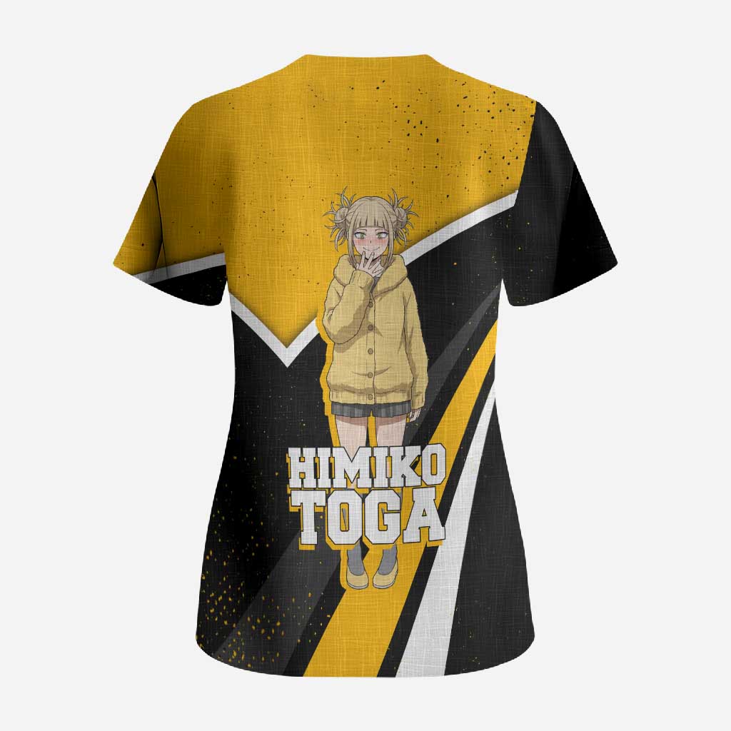 Himiko Toga My Hero Academia Scrub Top Anime Grunge Splatter Graphic Style
