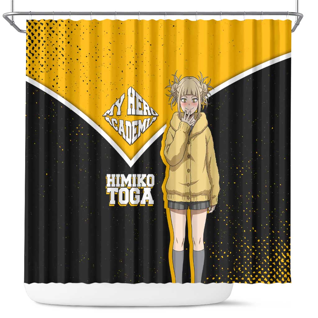 Himiko Toga My Hero Academia Shower Curtain Anime Grunge Splatter Graphic Style