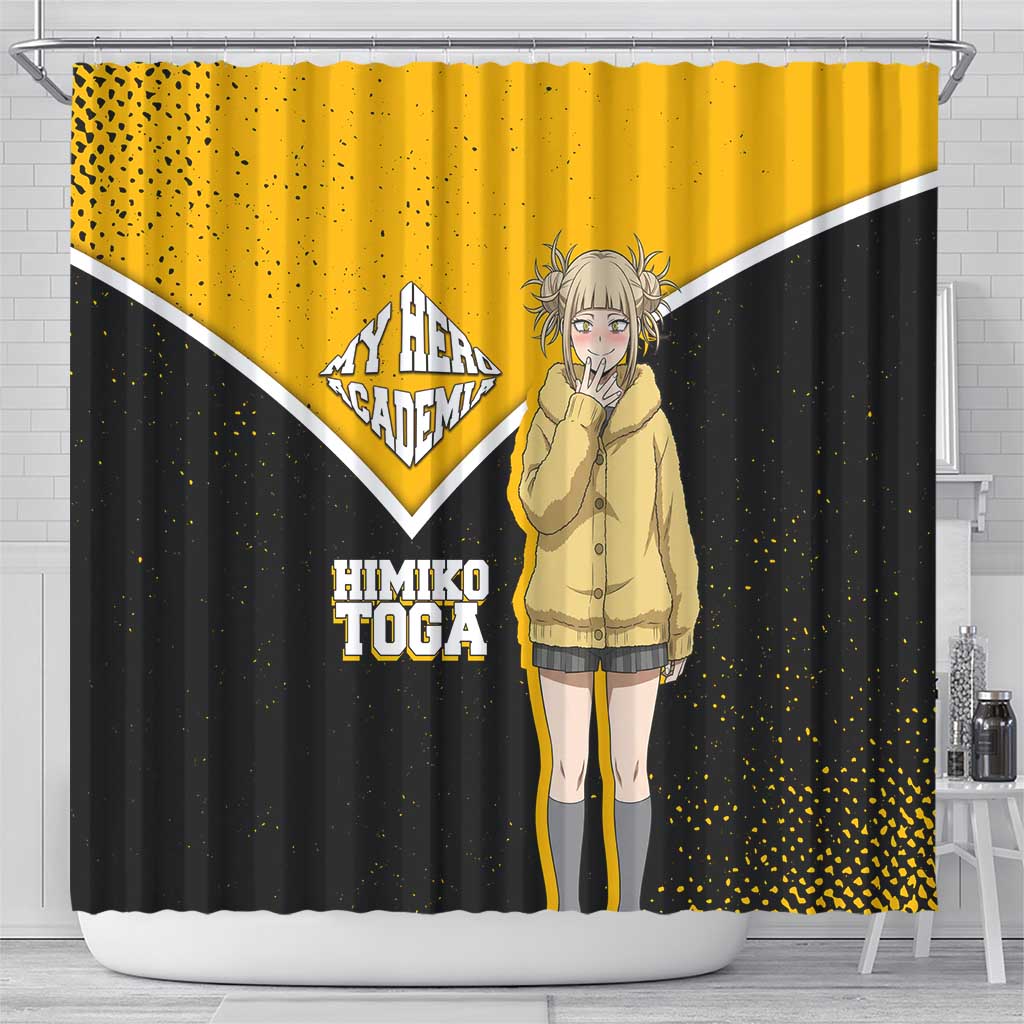Himiko Toga My Hero Academia Shower Curtain Anime Grunge Splatter Graphic Style