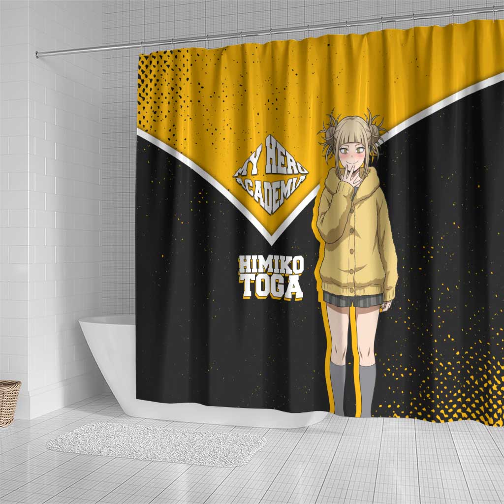 Himiko Toga My Hero Academia Shower Curtain Anime Grunge Splatter Graphic Style