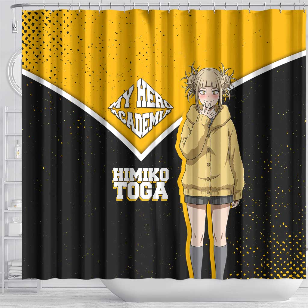 Himiko Toga My Hero Academia Shower Curtain Anime Grunge Splatter Graphic Style
