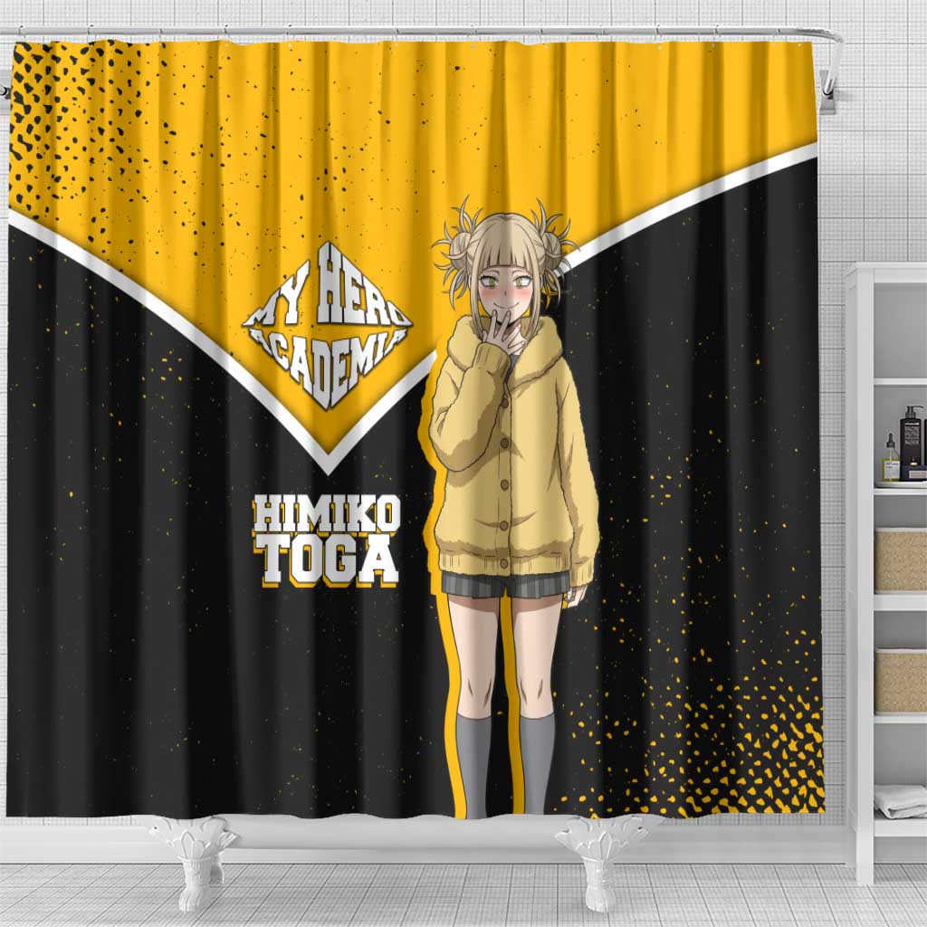 Himiko Toga My Hero Academia Shower Curtain Anime Grunge Splatter Graphic Style
