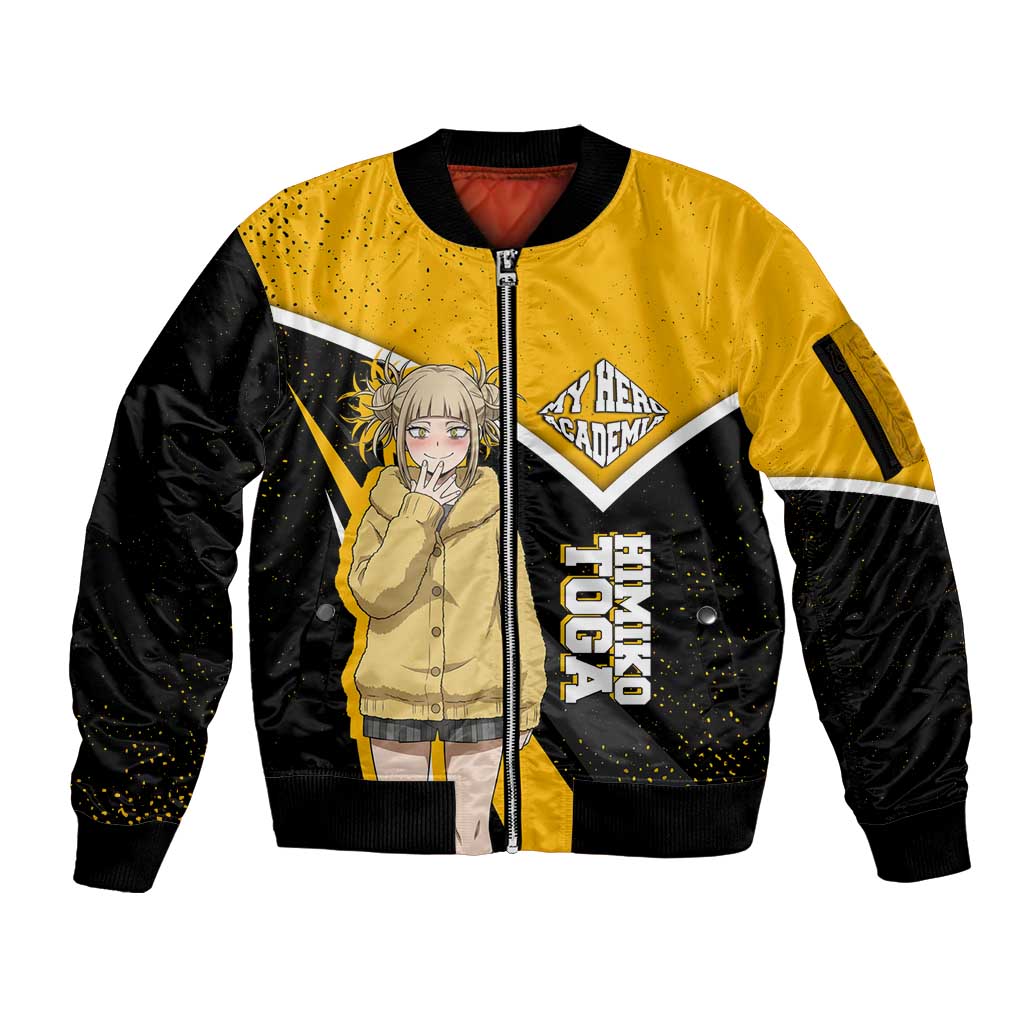 Himiko Toga My Hero Academia Sleeve Zip Bomber Jacket Anime Grunge Splatter Graphic Style