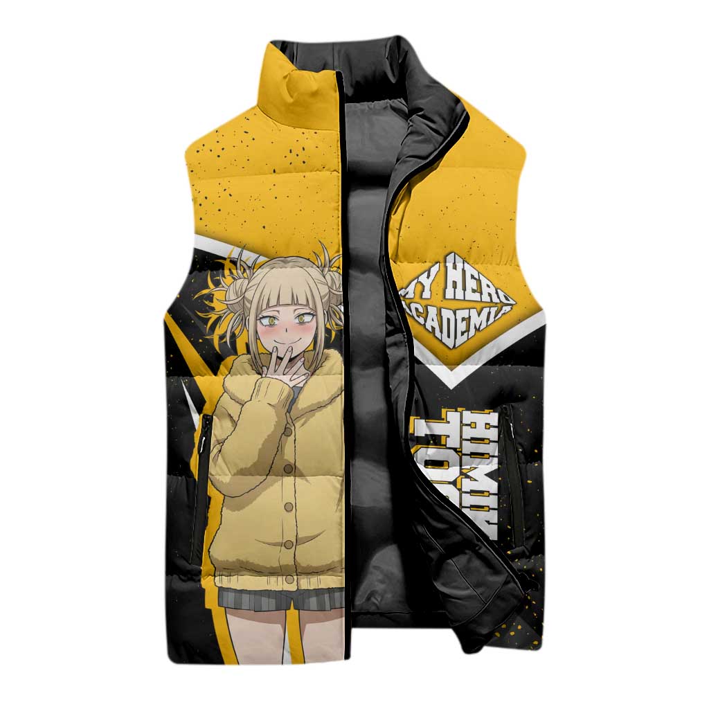 Himiko Toga My Hero Academia Sleeveless Puffer Jacket Anime Grunge Splatter Graphic Style