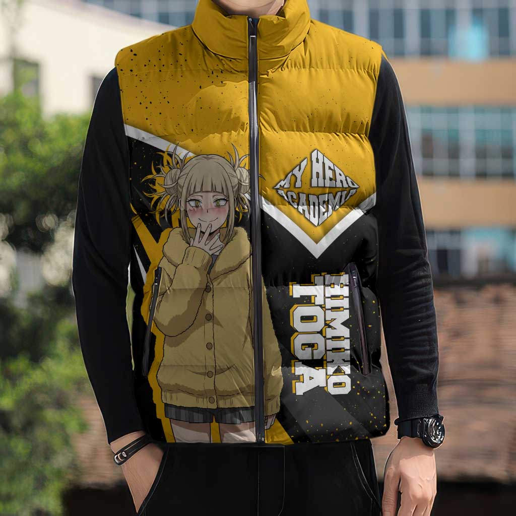 Himiko Toga My Hero Academia Sleeveless Puffer Jacket Anime Grunge Splatter Graphic Style
