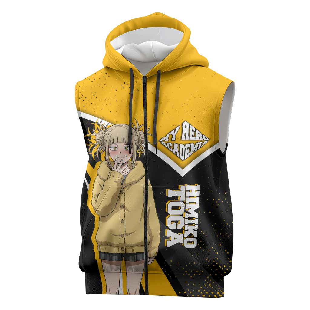 Himiko Toga My Hero Academia Sleeveless Zip Hoodie Anime Grunge Splatter Graphic Style