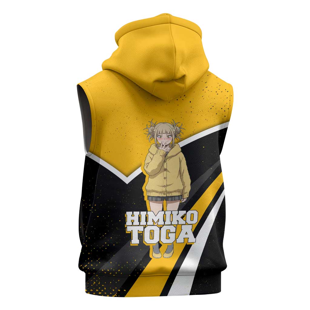 Himiko Toga My Hero Academia Sleeveless Zip Hoodie Anime Grunge Splatter Graphic Style