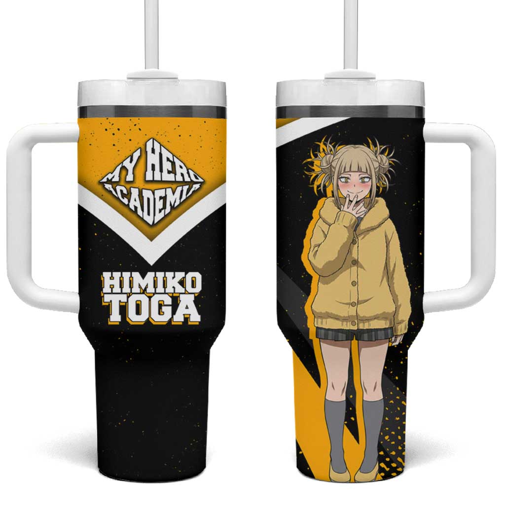 Himiko Toga My Hero Academia Tumbler With Handle Anime Grunge Splatter Graphic Style