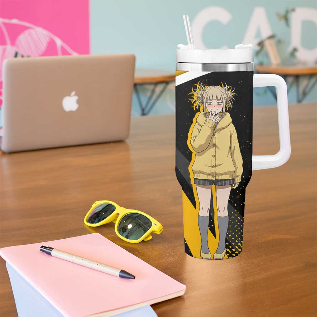 Himiko Toga My Hero Academia Tumbler With Handle Anime Grunge Splatter Graphic Style