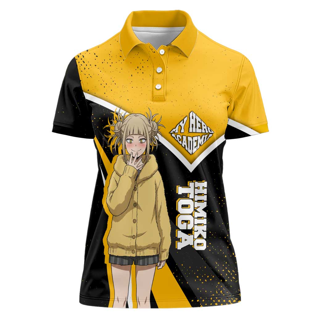 Himiko Toga My Hero Academia Women Polo Shirt Anime Grunge Splatter Graphic Style