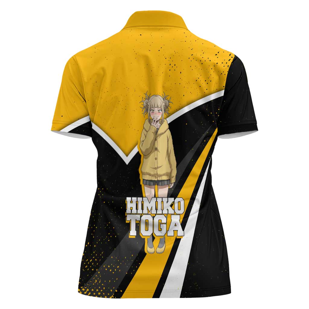 Himiko Toga My Hero Academia Women Polo Shirt Anime Grunge Splatter Graphic Style
