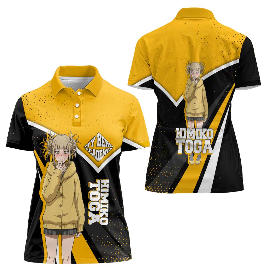 Himiko Toga My Hero Academia Women Polo Shirt Anime Grunge Splatter Graphic Style