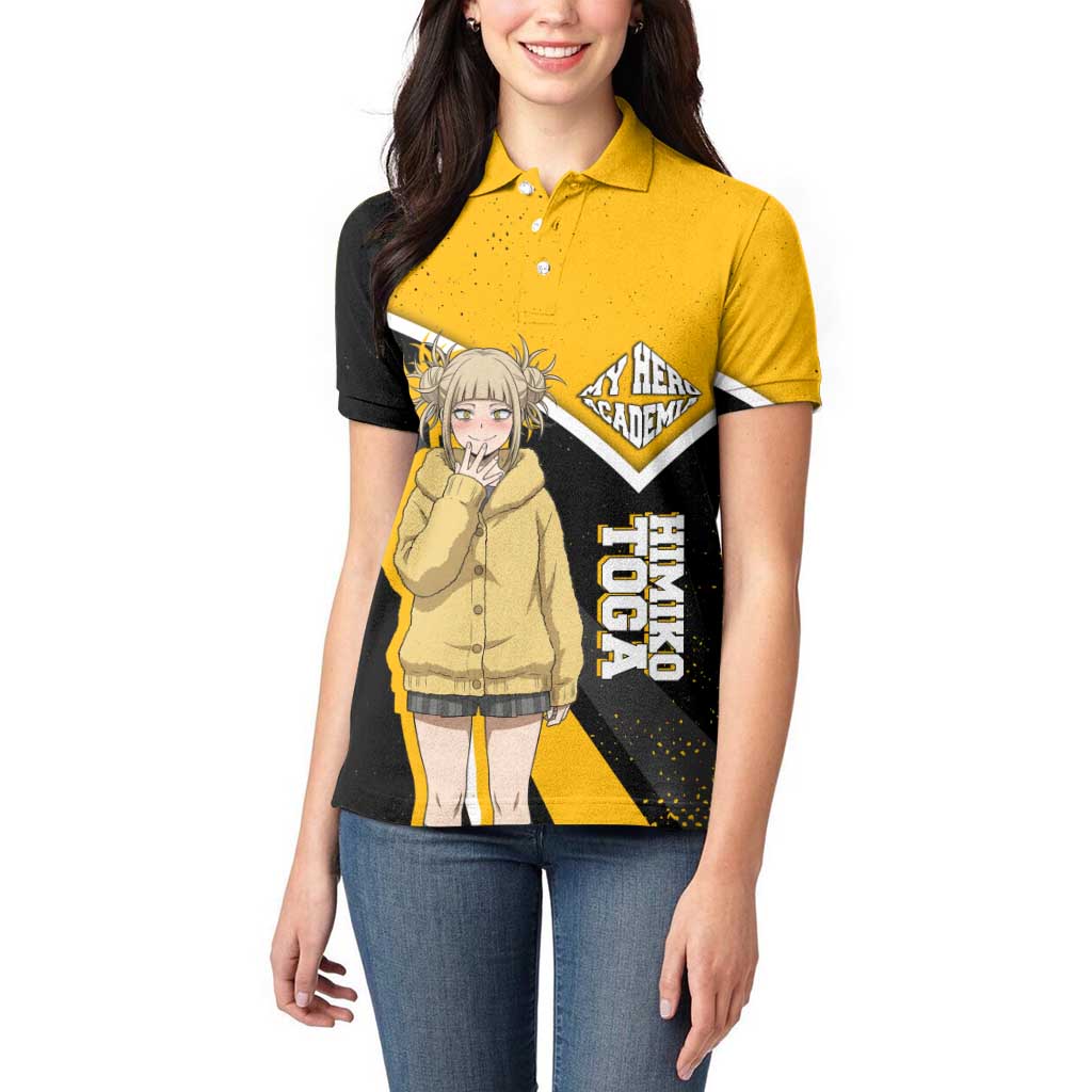 Himiko Toga My Hero Academia Women Polo Shirt Anime Grunge Splatter Graphic Style