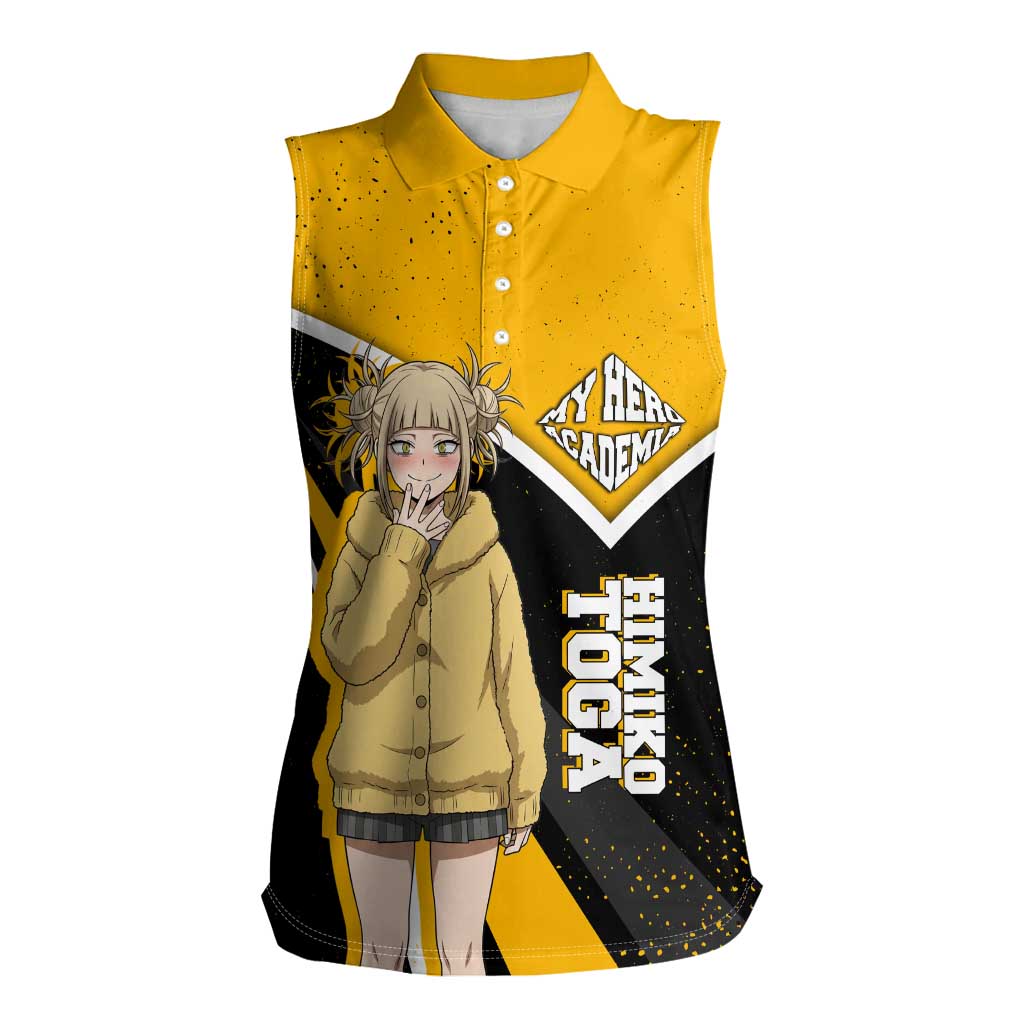 Himiko Toga My Hero Academia Women Sleeveless Polo Shirt Anime Grunge Splatter Graphic Style