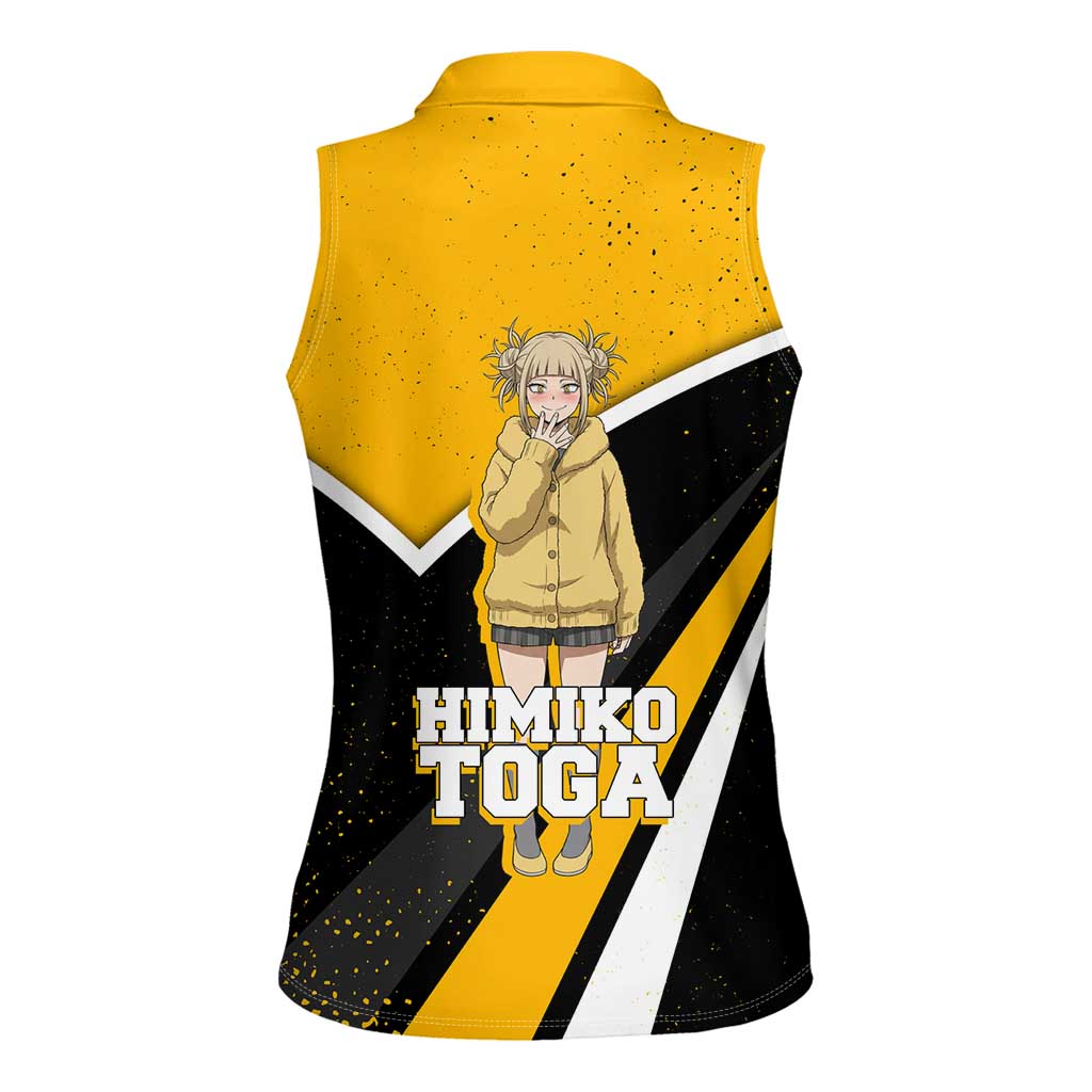 Himiko Toga My Hero Academia Women Sleeveless Polo Shirt Anime Grunge Splatter Graphic Style