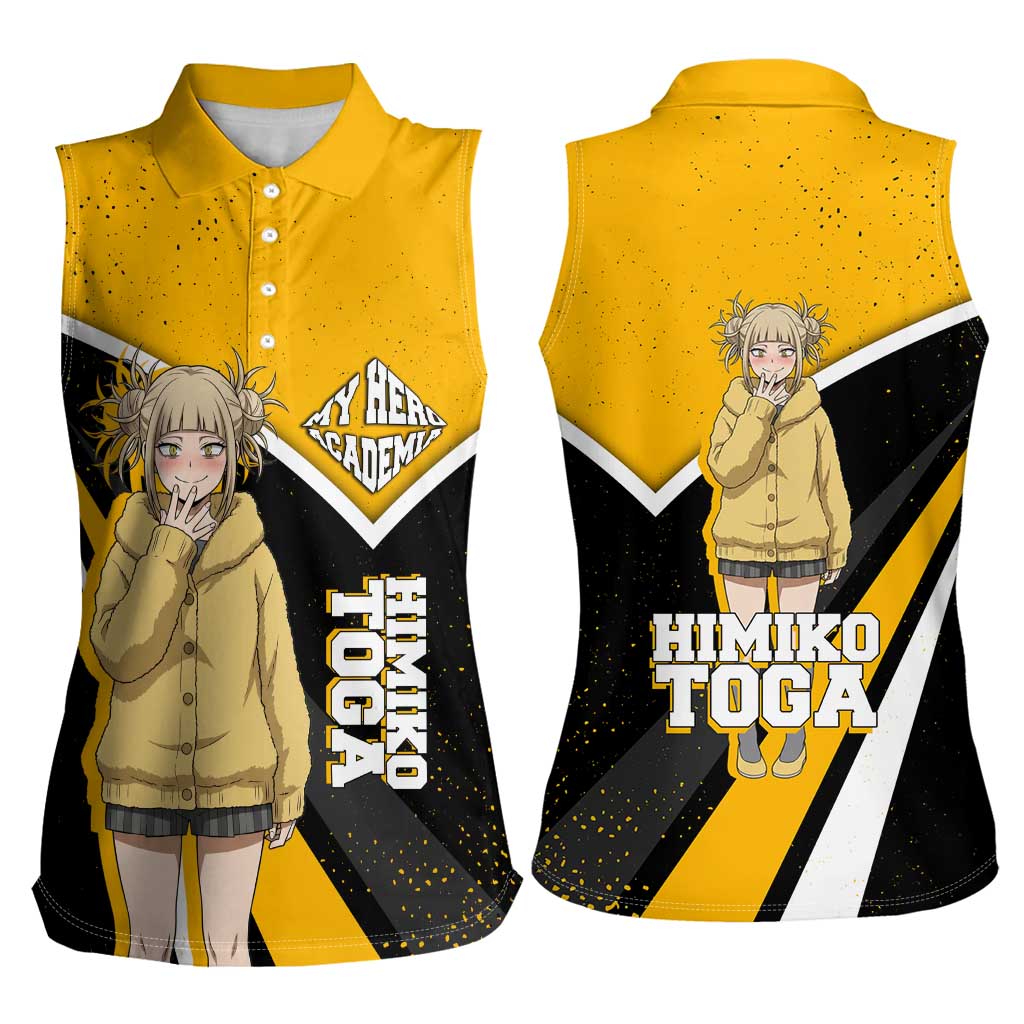Himiko Toga My Hero Academia Women Sleeveless Polo Shirt Anime Grunge Splatter Graphic Style